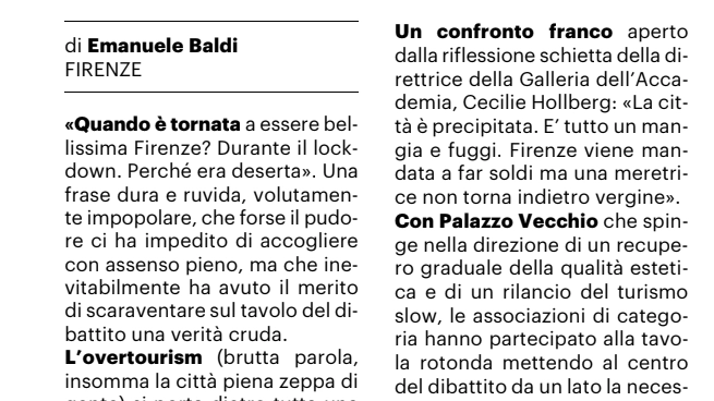 "Firenze meretrice", parole che la direttrice Hollberg pronunciò già ad aprile 2023
