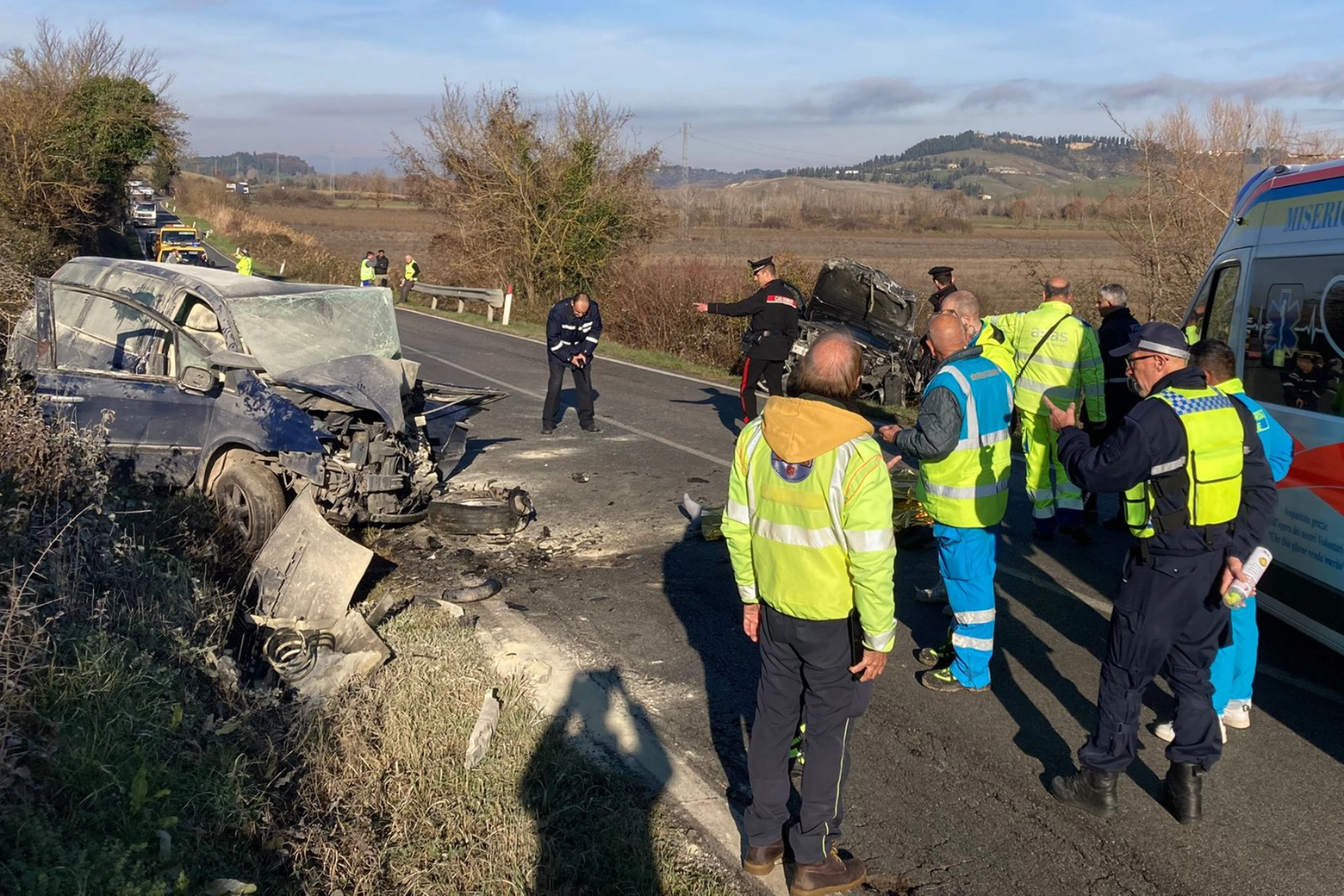 La scena dell'incidente di Lajatico (Luca Bongianni / Fotocronache Germogli)