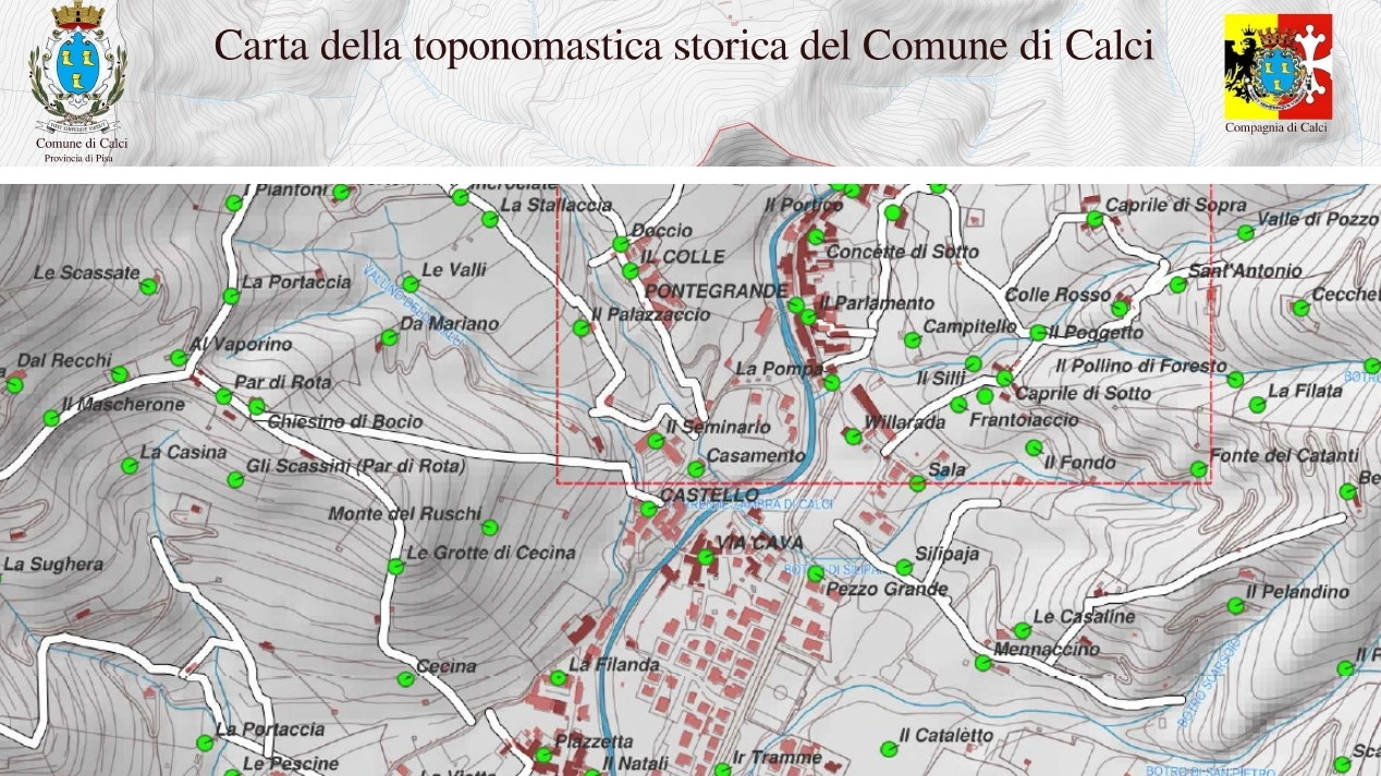 La toponomastica storica di Calci