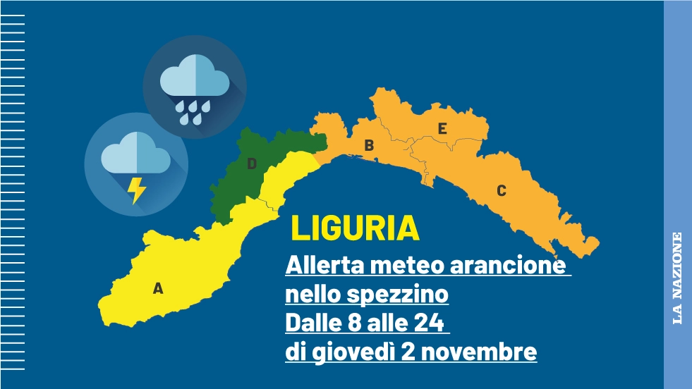 Allerta meteo in Liguria giovedì 2 novembre