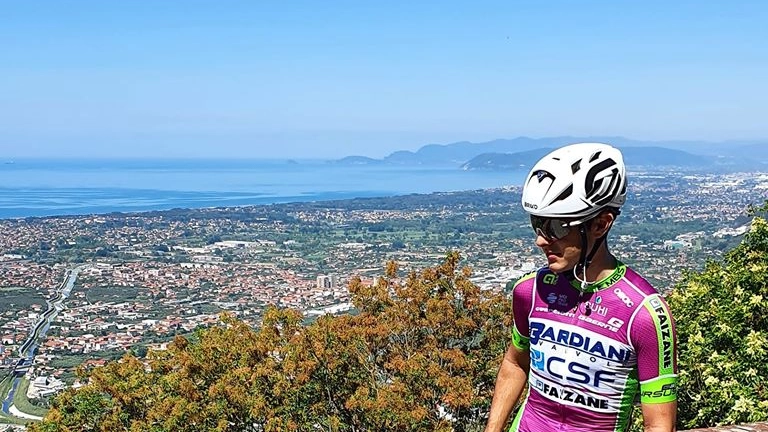 Daniel Savini durante un allenamento di questi tempi