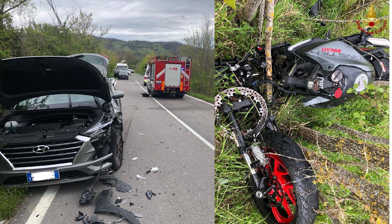 E’ Gravissimo Un Motociclista Dopo Lo Scontro Con Un’auto