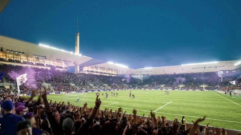 Un rendering del nuovo stadio Franchi