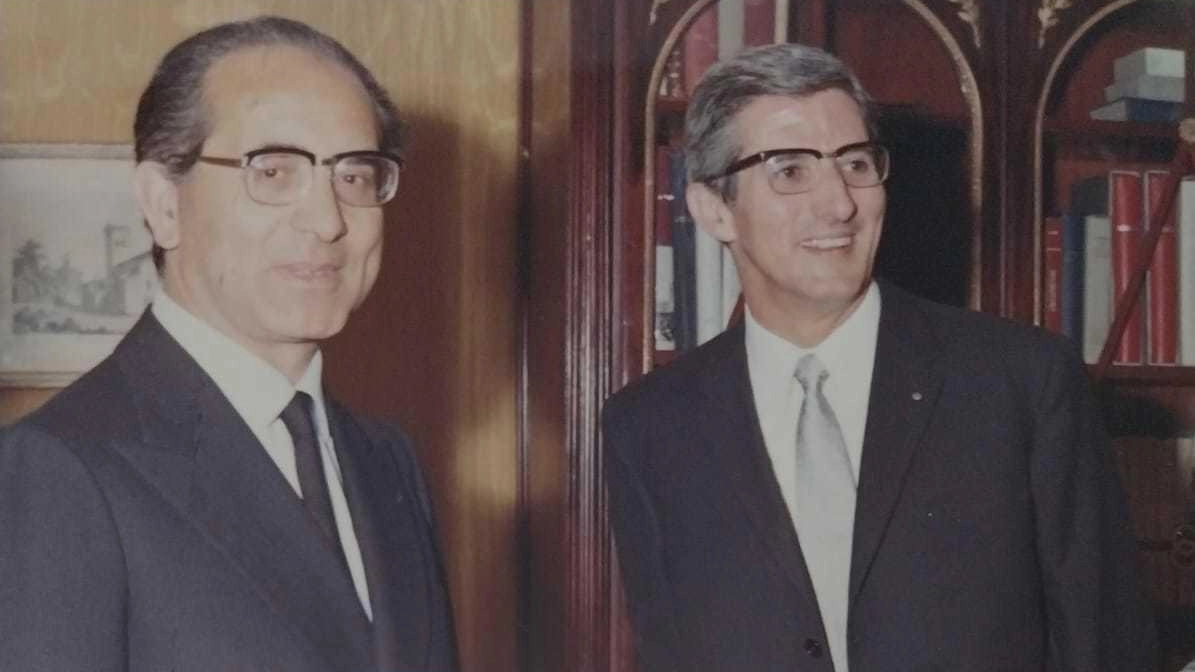 Silvano Vallini (a destra) insieme al ministro Colombo negli anni ’70