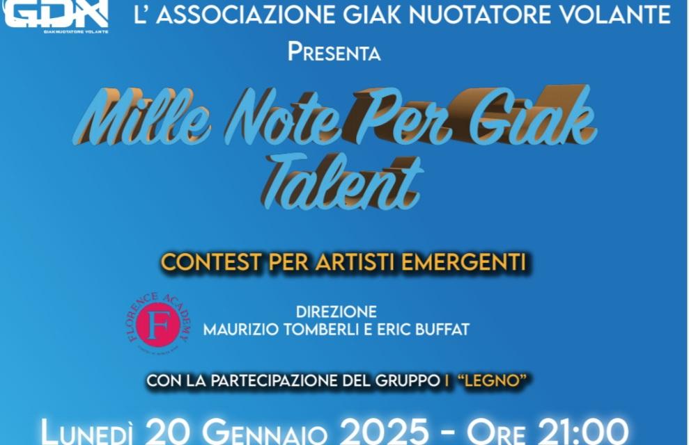 Firenze, va in scena il contest per artisti emergenti ‘Mille Note Per Giak Talent’