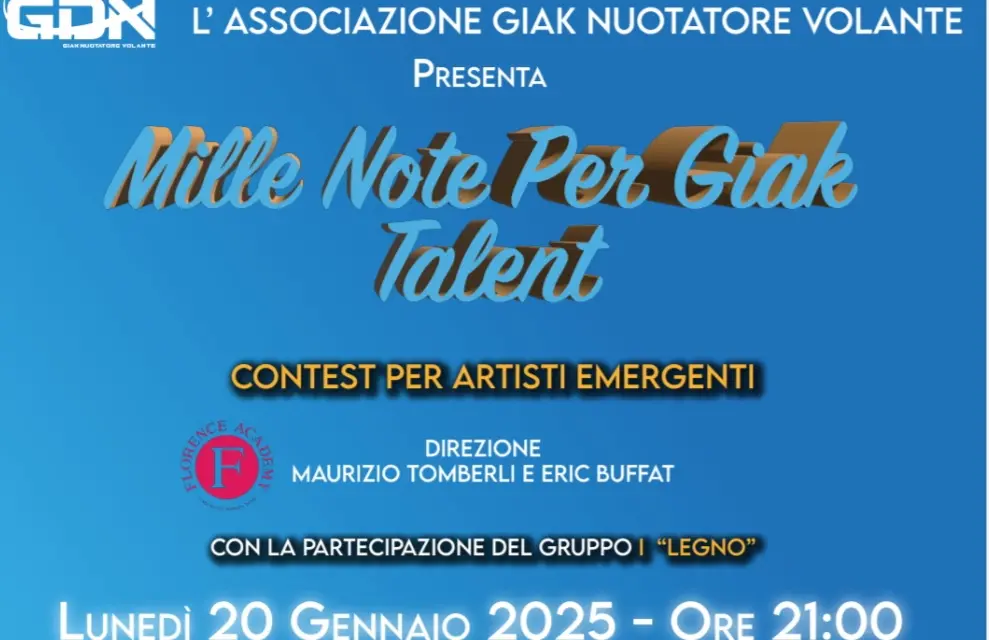 Firenze, va in scena il contest per artisti emergenti ‘Mille Note Per Giak Talent’