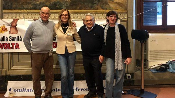 I rappresentanti delle liste civiche sangiovannesi, con l. a portavoce Catia Naldini, durante l’incontro a Firenze la scorsa settimana