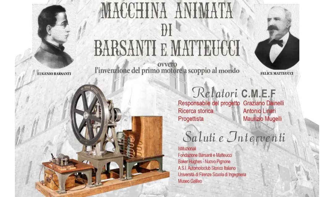 Il motore a scoppio inventato da Barsanti e Matteucci acceso a Firenze 171 anni dopo