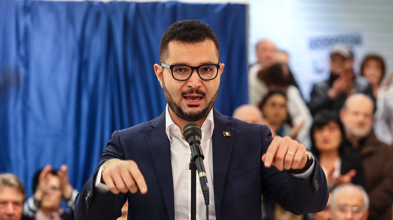 Andrea Poggianti all'inaugurazione del suo comitato elettorale (Gasperini/Germogli)