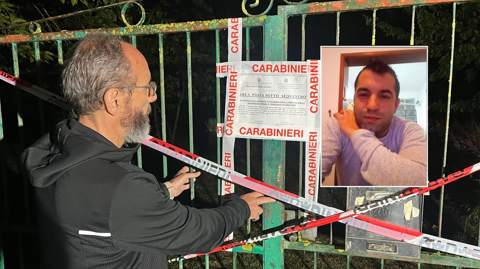 La villetta ad Arcidosso sotto sequestro (Foto Aprili). Nel riquadro Nicolas Matias Del Rio