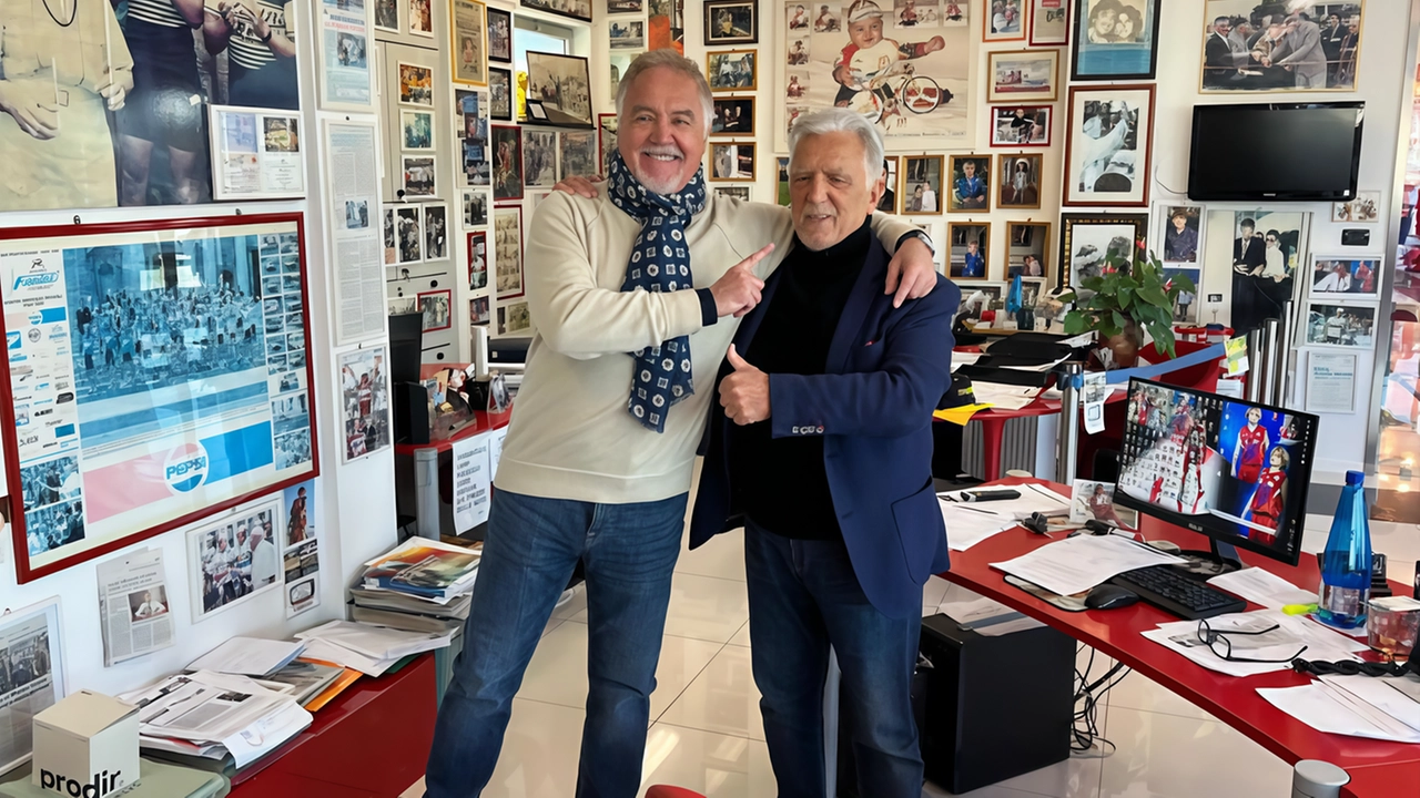 Davide De Zan con Ivano Fanini, durante la visita al museo del «patron»