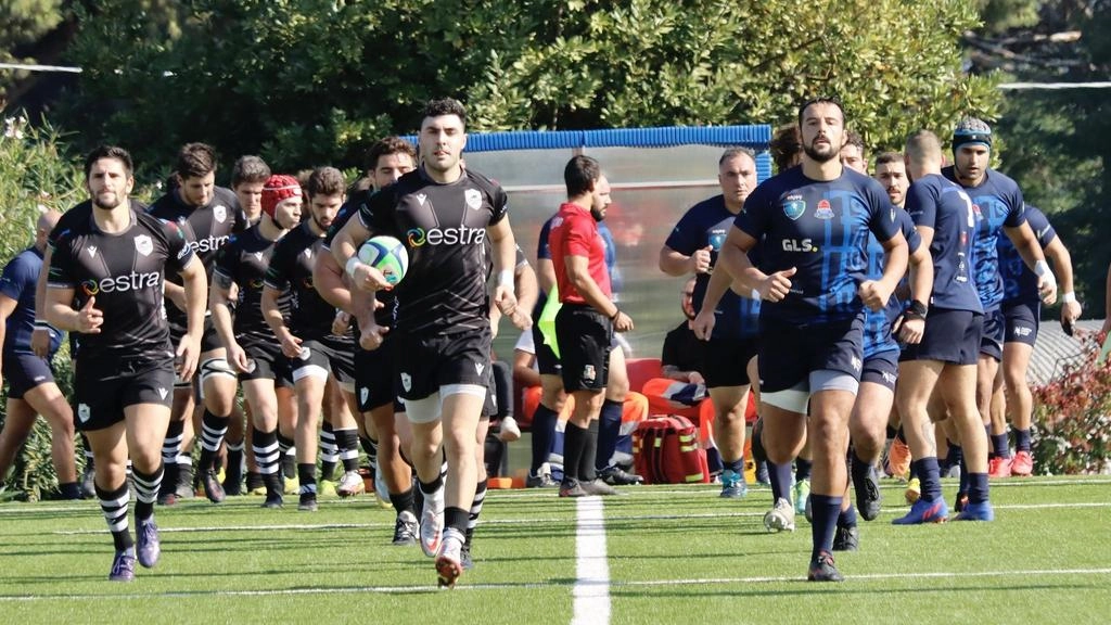 L’entrata in campo dei Cavalieri Union durante uno dei match del campionato dello scorso anno. La prima partita della stagione sarà il 13 ottobre contro il Vicenza