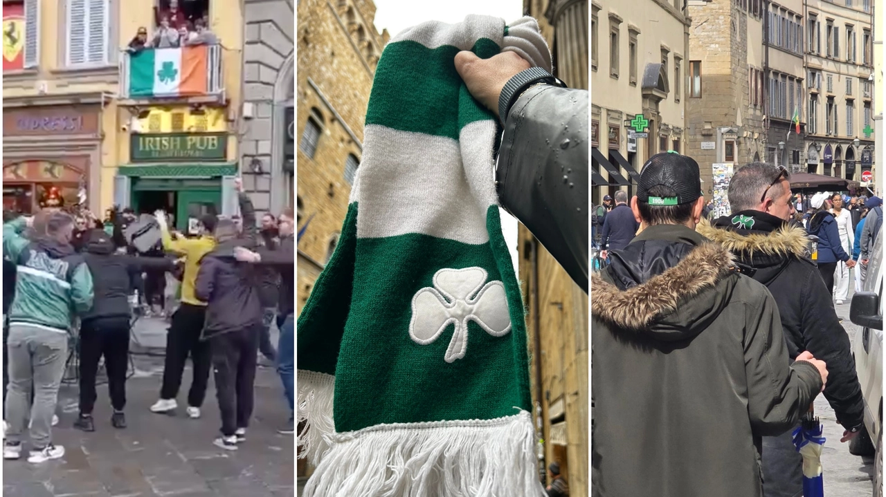 Tifosi del Panathinaikos in centro a Firenze