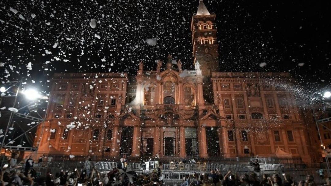 Rievocazione del 'Miracolo della Neve' (foto da Ansa)