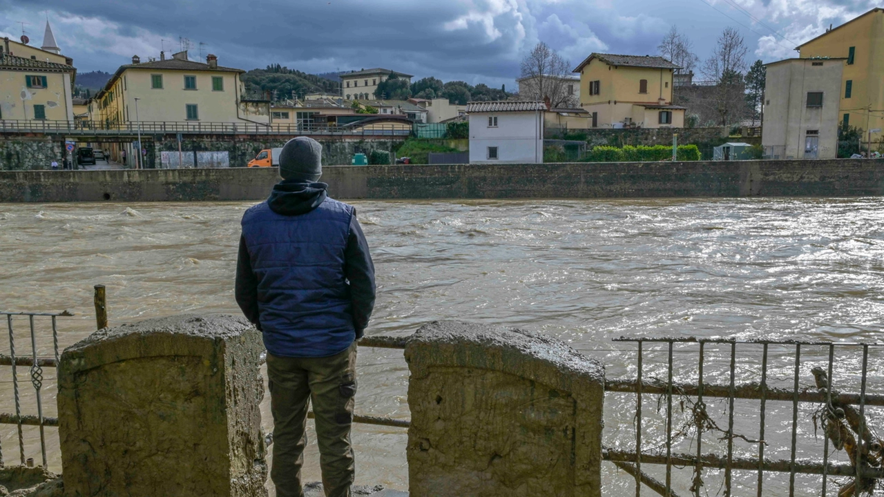 Il livello dell'Arno sabato 15 marzo 2025 a Pontassieve (Foto Germogli)