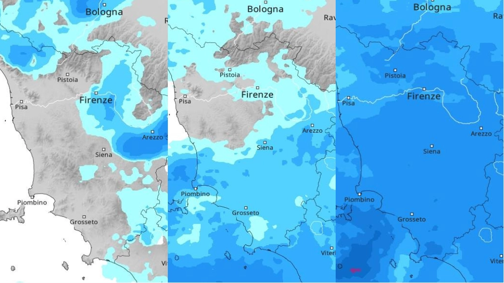 Il passaggio della perturbazione in Toscana giovedì 3 ottobre (Previsioni e modelli da Meteo&Radar)