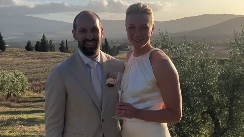 Sarah Sjöström e Johan De Jong Skierus si sono sposati a Pienza (Instagram)