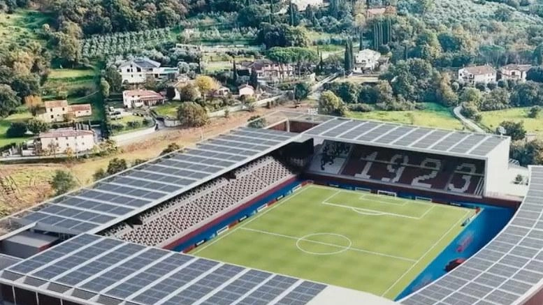 Il rendering del progetto per il nuovo stadio Comunale