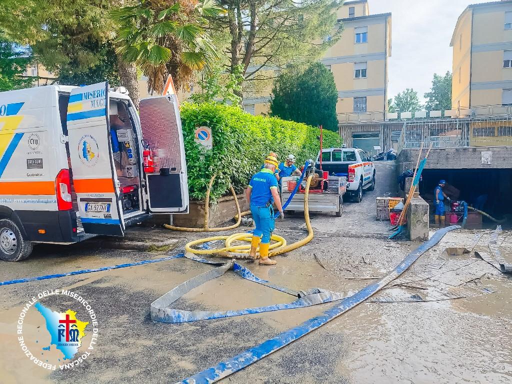 Due squadre di Protezione Civile della Misericordia di Bibbiena in campo per l’emergenza alluvione di Empoli