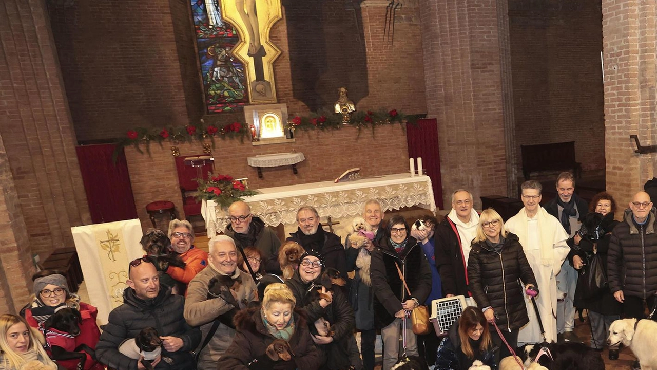 Alcuni momenti della benedizione degli animali che si svolge ogni anno in San Domenico