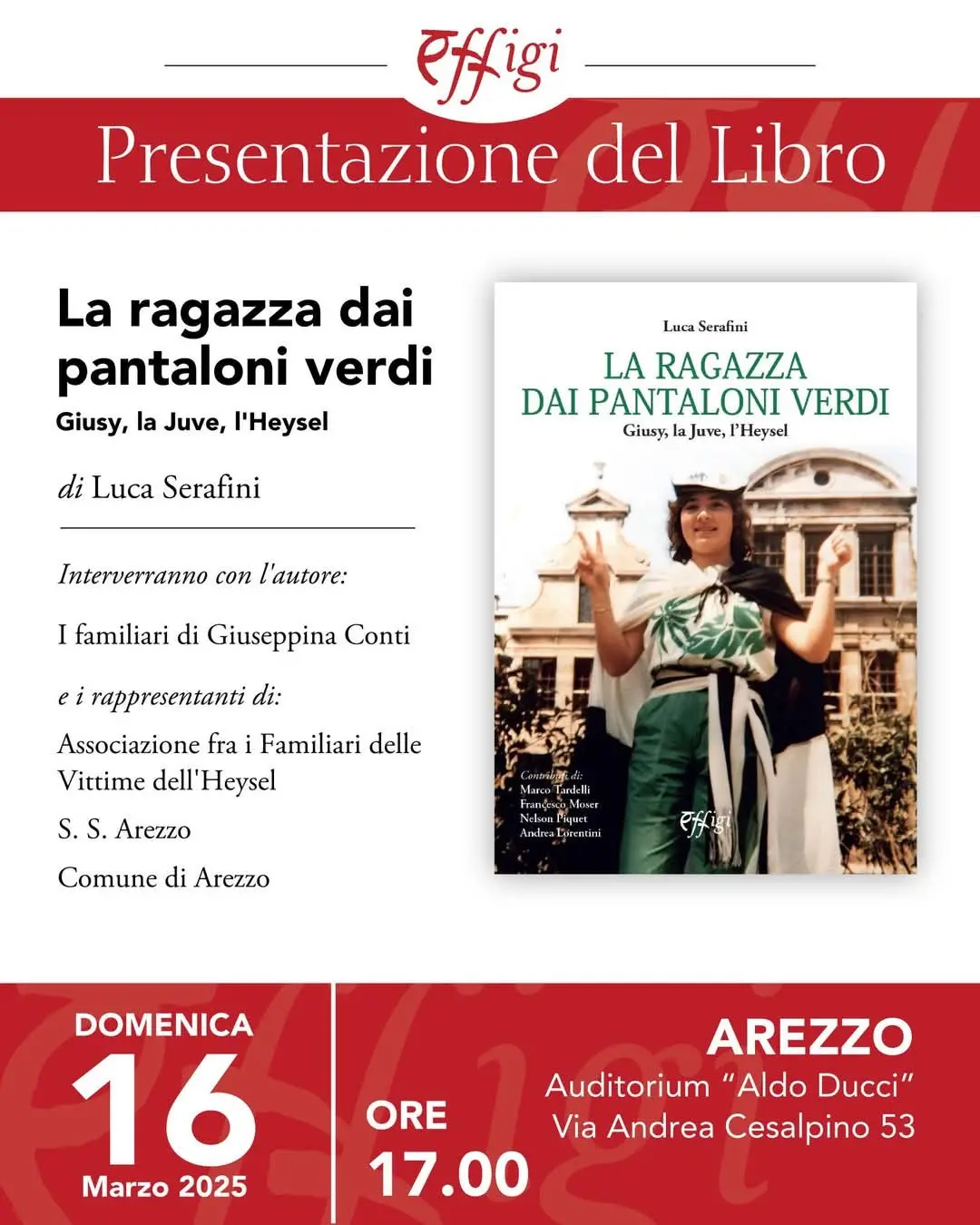 Domenica 16 marzo la presentazione del libro di Luca Serafini “La ragazza dai pantaloni verdi”