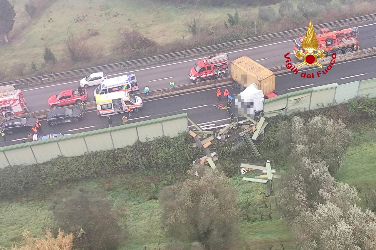 La scena dell'incidente vista dall'alto