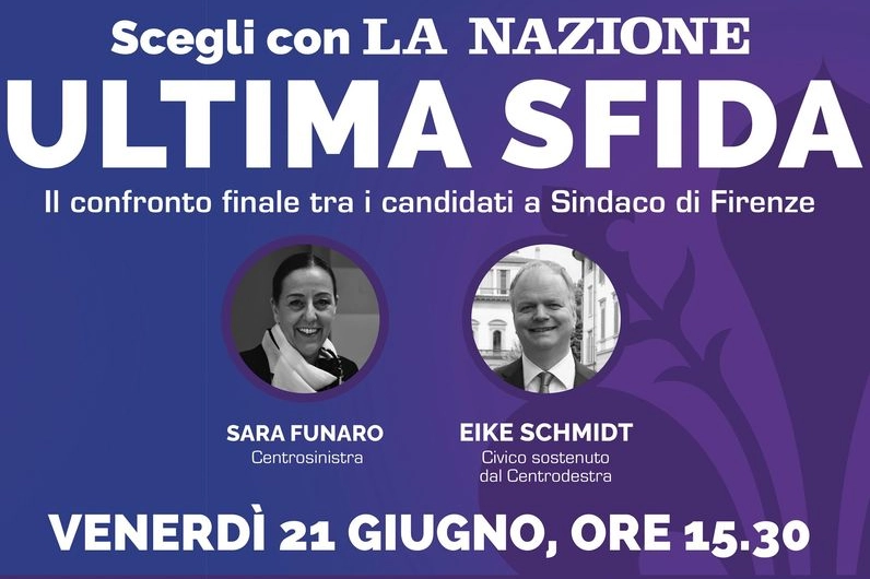 Appuntamento negli studi de La Nazione per il confronto tra i due candidati che si sfidano al ballottaggio di Firenze: Sara Funaro e Eike Schmidt