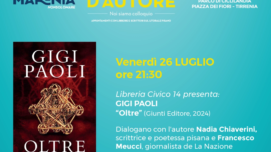 La locandina della presentazione di "Oltre" di Gigi Paoli 