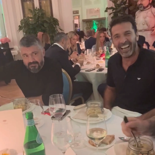 Gennaro Gattuso e Gianluigi Buffon alla cena