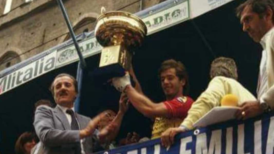 Cesare Cipollini primo al Giro dell’Emilia nel 1983