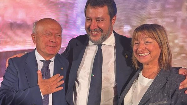 Il ministro Salvini con l’assessore Melasecche e la presidente Tesei nella visita di giovedì a Perugia