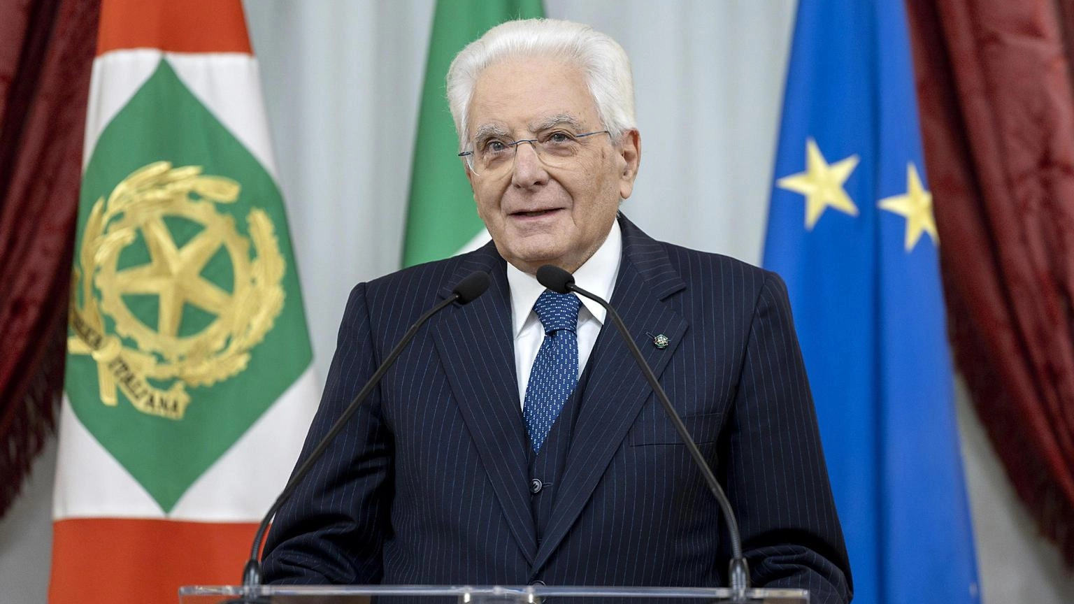 Mattarella è arrivato all'evento per i 130 anni del Touring