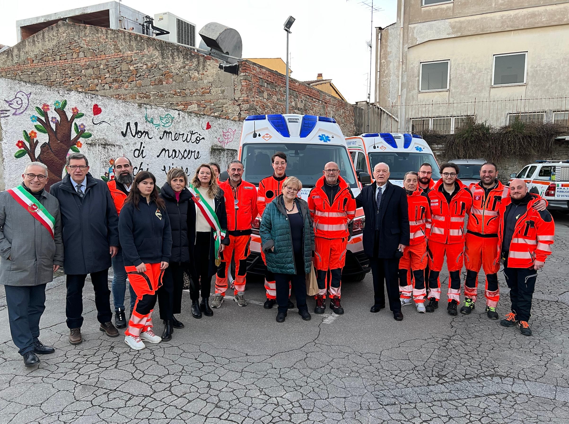 Prato, cinque nuovi mezzi donati alla Pubblica Assistenza “L’Avvenire”