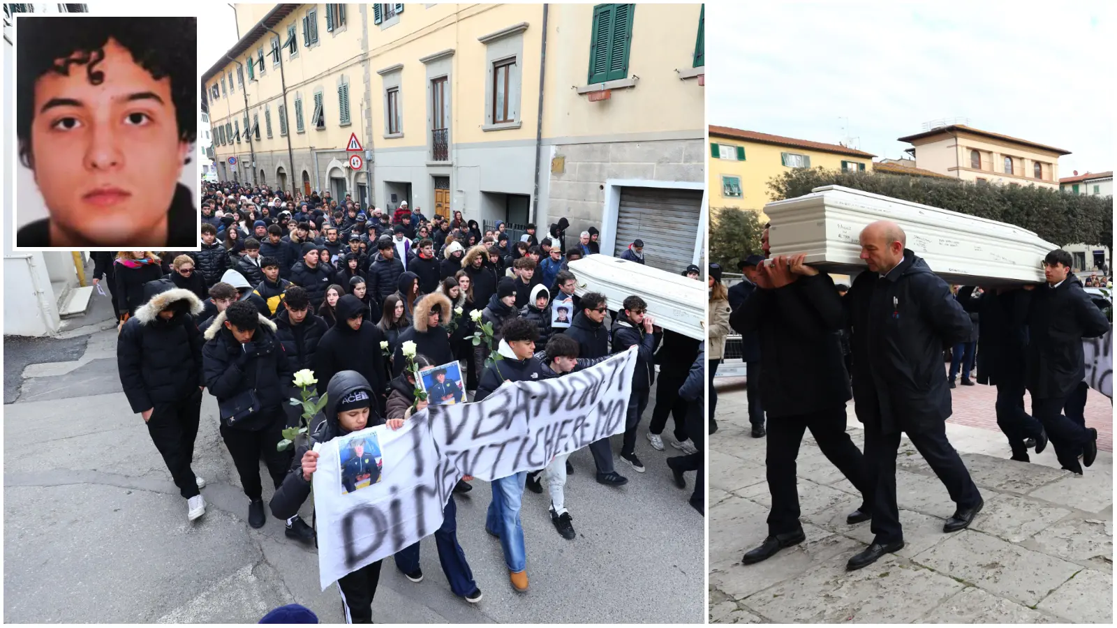 Ucciso dal branco, i funerali del giovane Maati: “Non ti dimenticheremo”. Tensione e zuffa al corteo