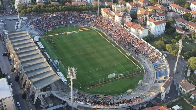 Una veduta aerea dell'Arena Garibaldi