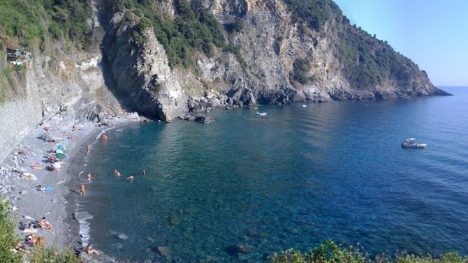 La spiaggia di Guvano, nel territorio comunale di Vernazza, alle Cinque Terre