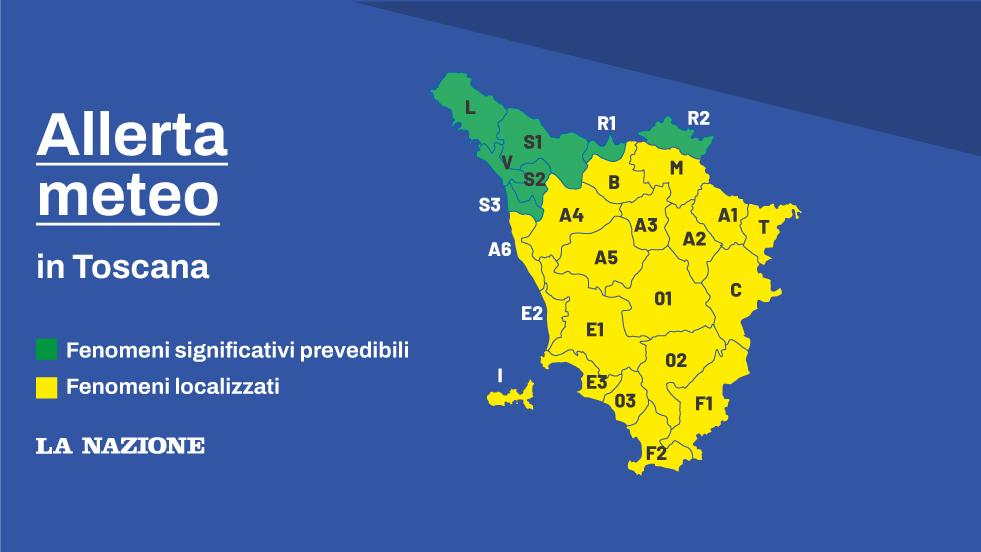 Maltempo Toscana, allerta meteo per sabato 19 ottobre