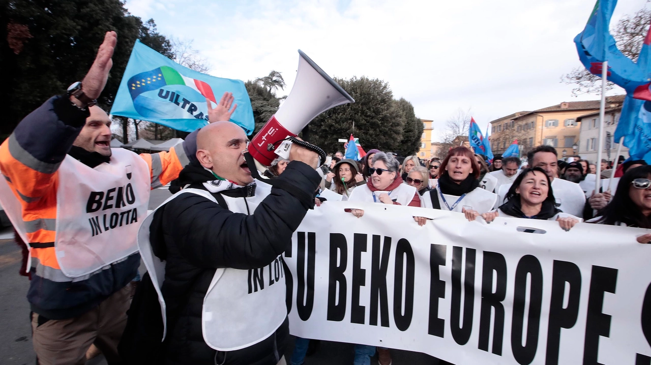 Protesta dei lavoratori Beko