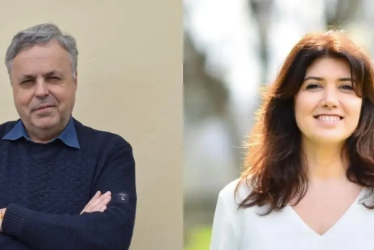 Leonardo Romagnoli e Cristina Becchi: i due si sfidano per la poltrona di primo cittadino a Borgo San Lorenzo
