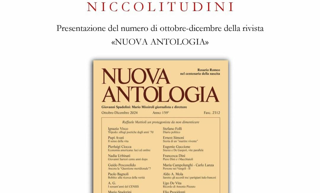 Firenze, presentazione del nuovo numero della storica rivista ‘Nuova Antologia’