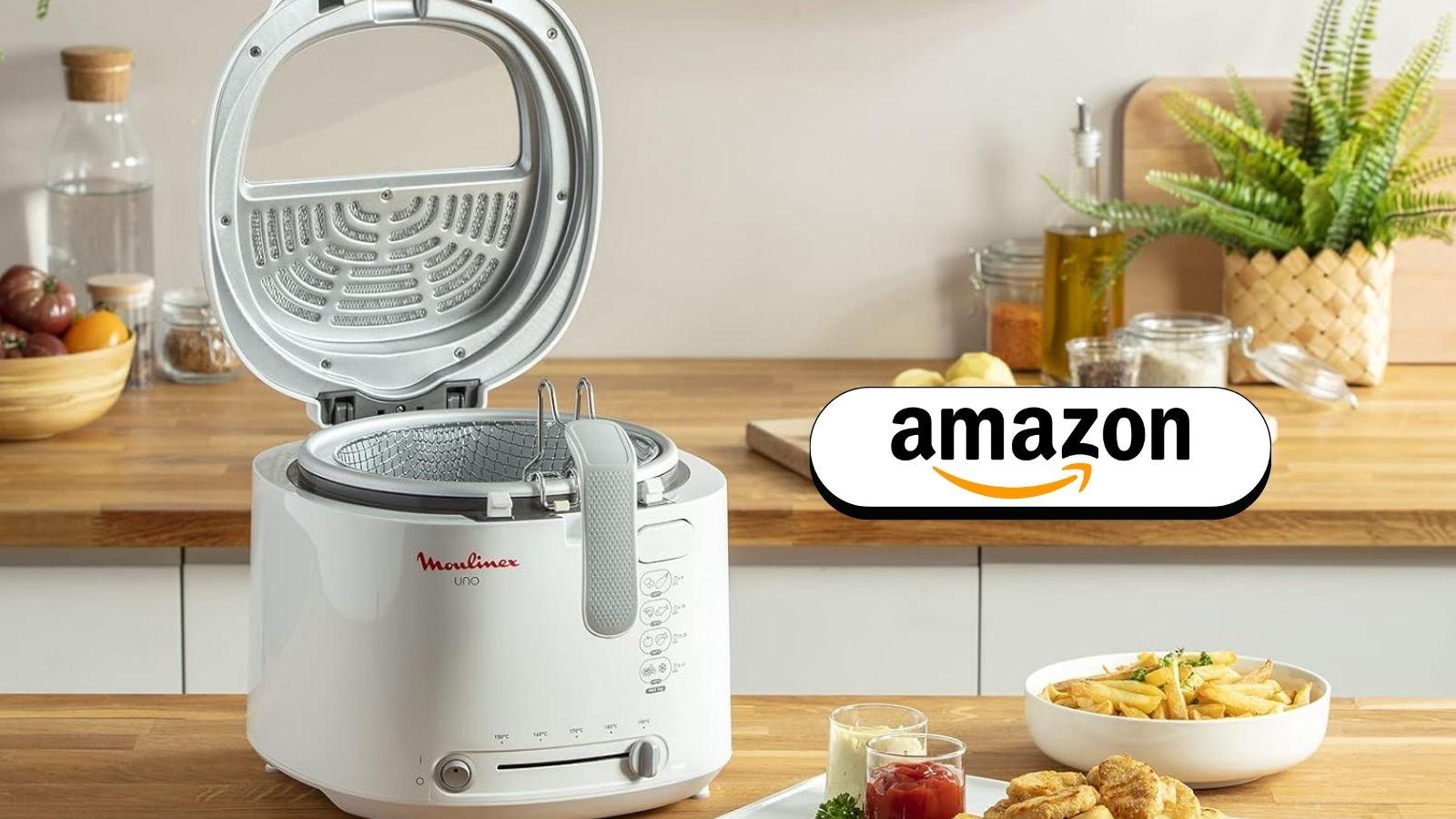 Gusta fritture dorate e leggere con la friggitrice Moulinex Uno da 1,8L, la pulisci anche velocemente, MAXI OFFERTA