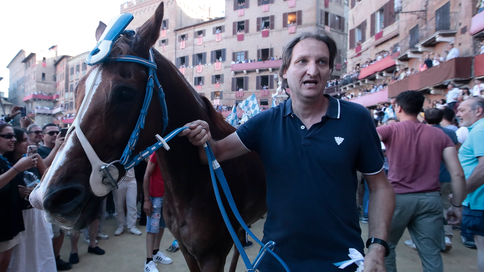 Tabacco, il cavallo dell'Onda che ha vinto il Palio di Provenzano (Foto Lazzeroni)