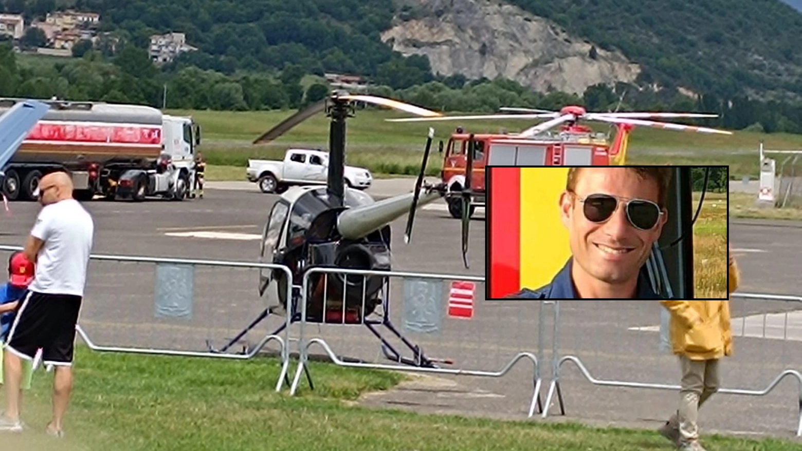 Incidente all'Air Show delle Frecce Tricolore a L'Aquila, nel riquadro la vittima Paolo Dal Pozzo