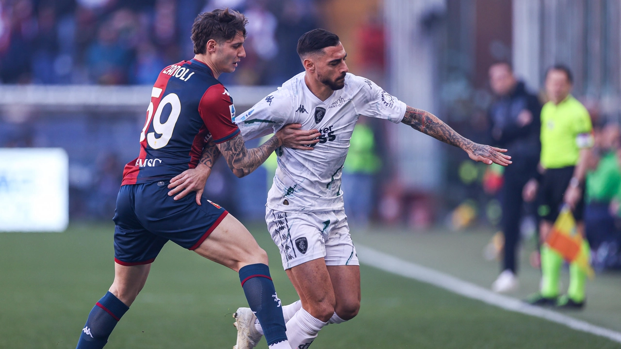 Zanoli e Pezzella durante Genoa-Empoli (Ansa)