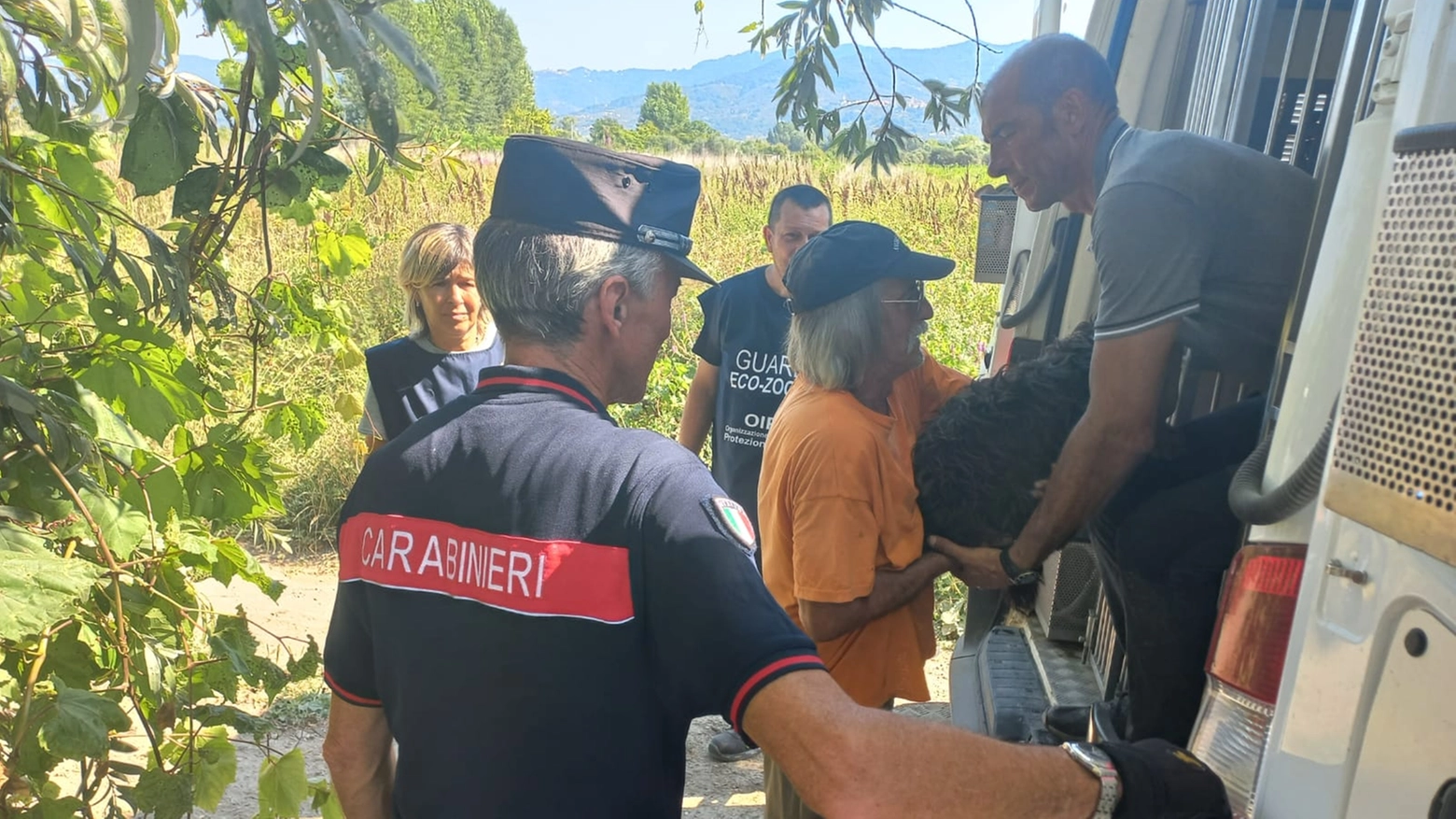 L'intervento dei carabinieri forestali