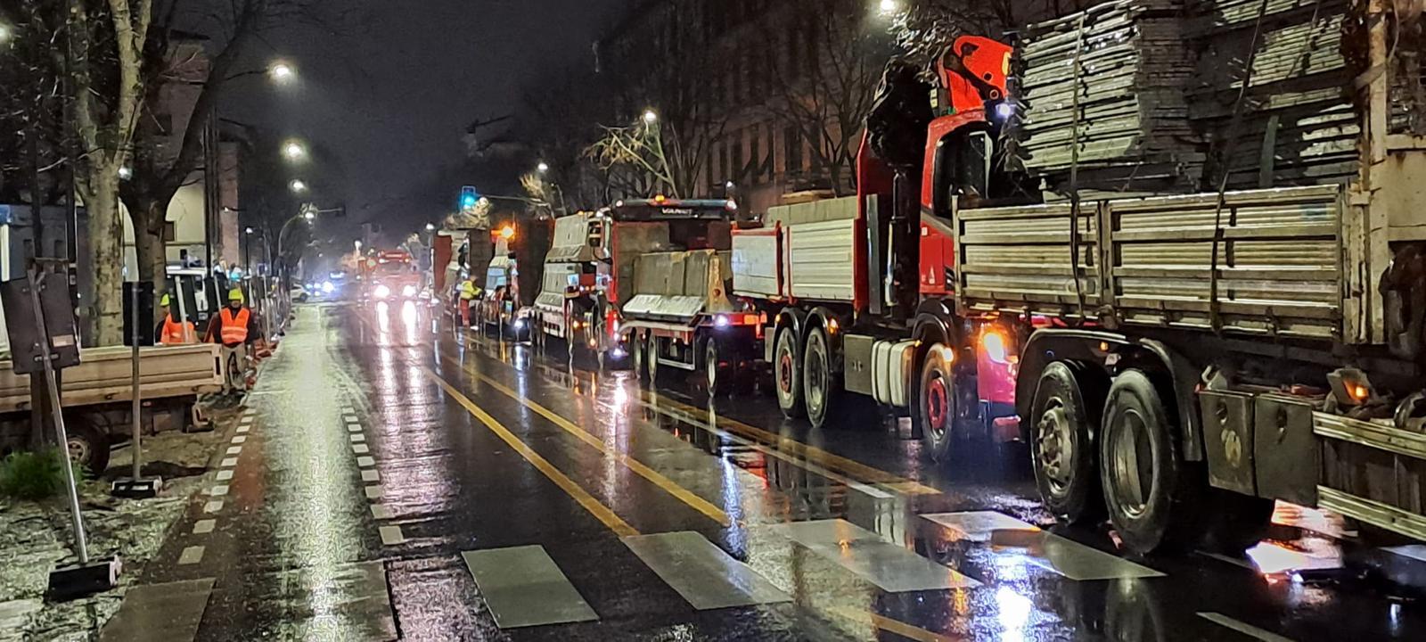 La preparazione del cantiere in viale Giannotti