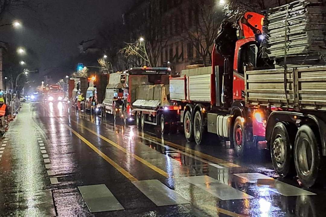 La preparazione del cantiere in viale Giannotti