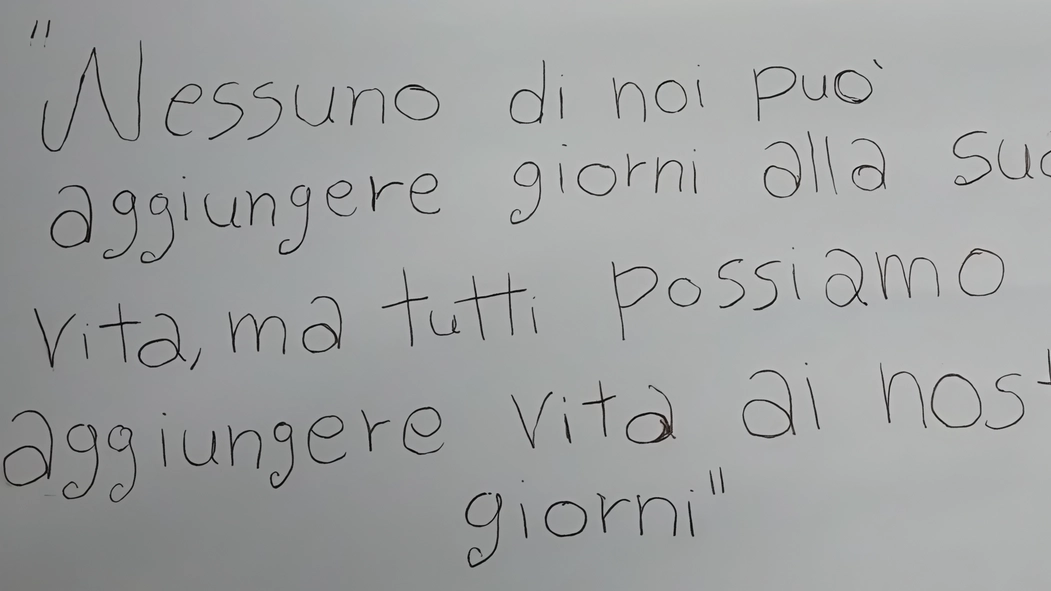 Un disegno delle allieve dell’istituto Ipm di Pontremoli sul valore della vita e del tempo