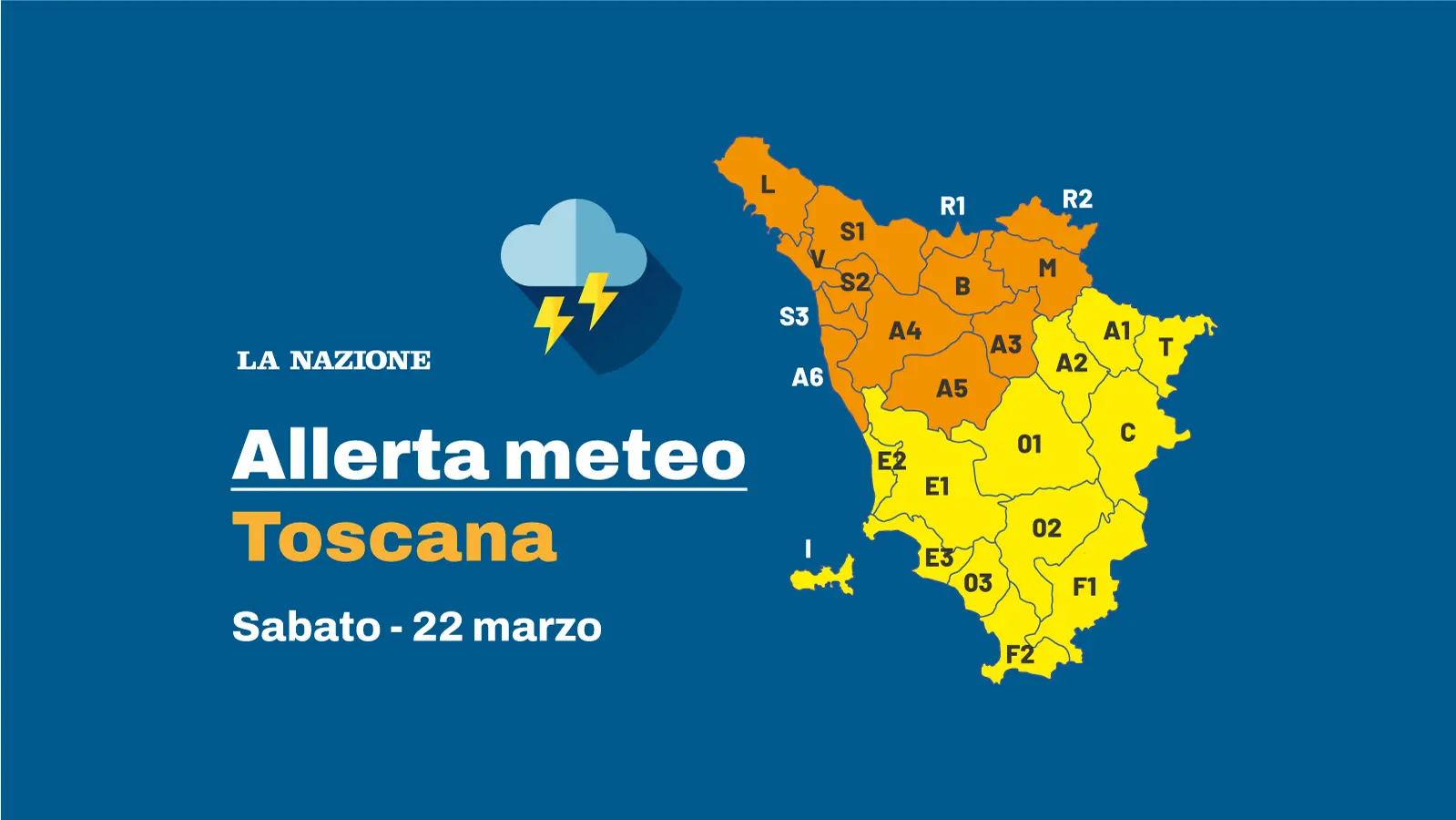 Nuova allerta meteo arancione in Toscana: le zone a rischio