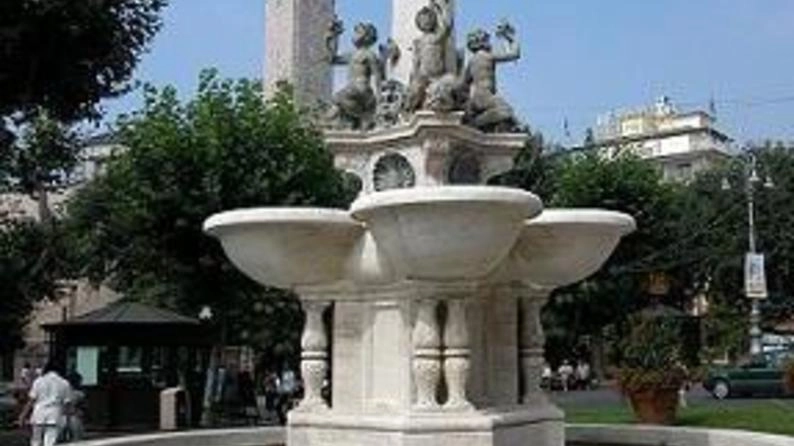 La fontana monumentale di Raffaello Brizzi in piazza del Popolo